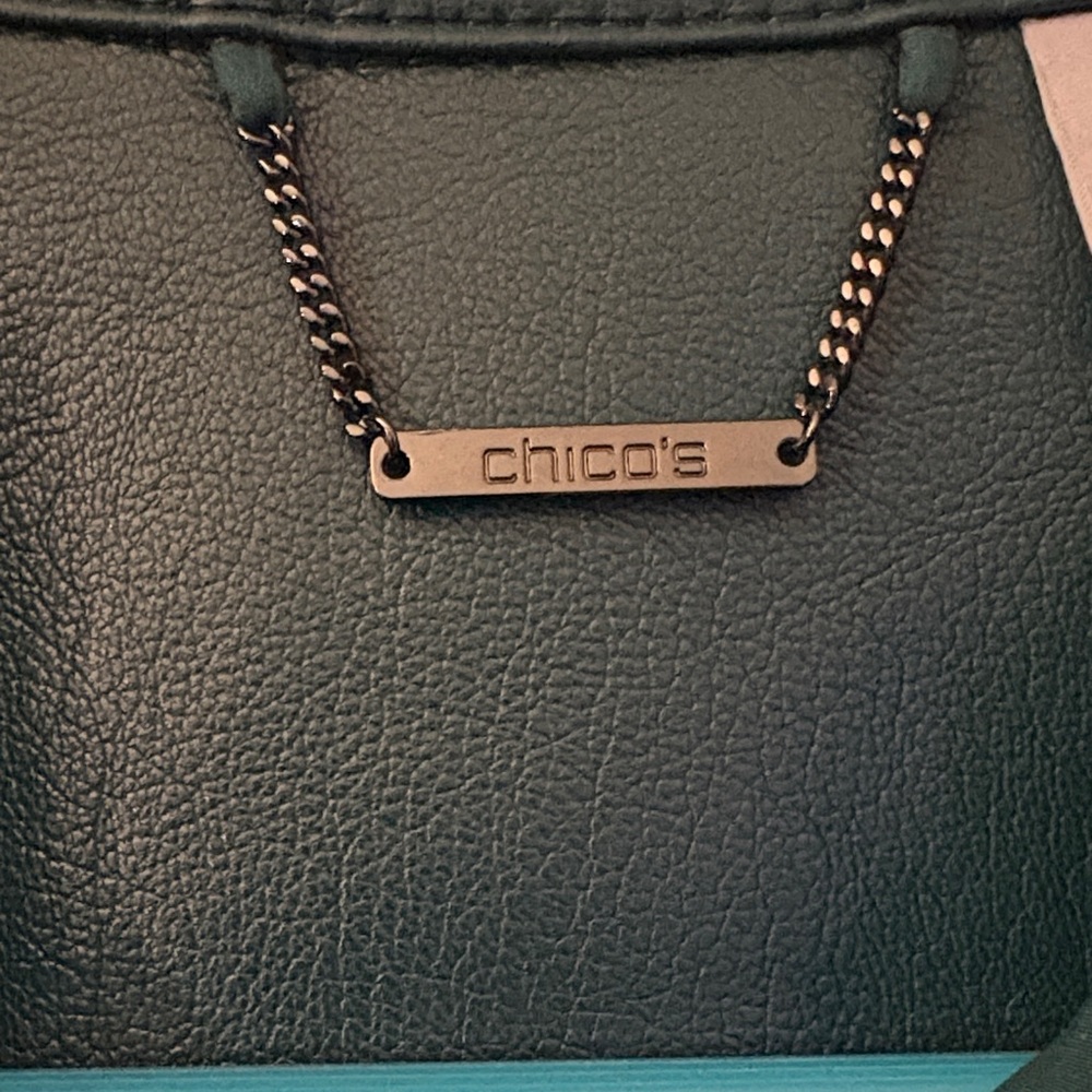 Dark Teal Faux Leather Snap Up Shacket - Picture 2 of 12